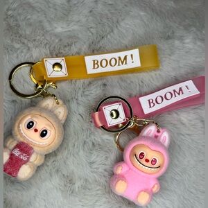 Cute Plush Keychain Set with Boom Strap